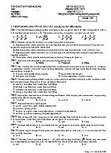 Đề thi học kỳ II môn Vật lý Lớp 11 - Mã đề 209 - Năm học 2018-2019 - Trường THPT Nhân Chính